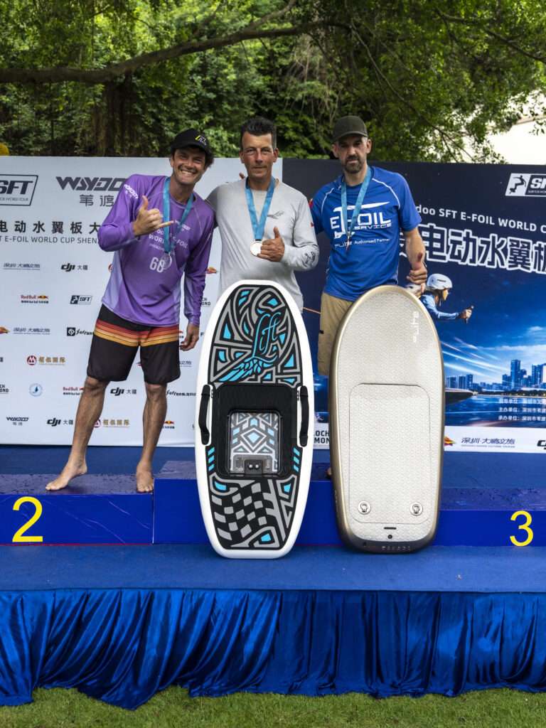 Men's Masters podium Waydoo SFT E-Foil World Cup Shenzhen 2026