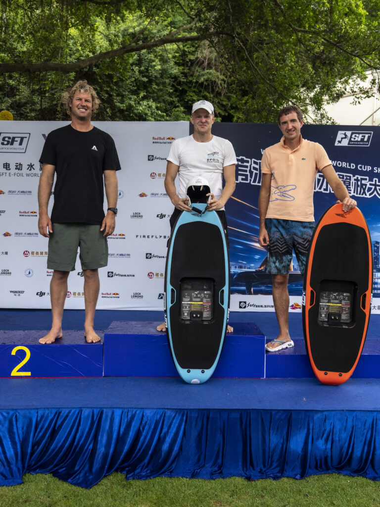 Men's Challenger podium Waydoo SFT E-Foil World Cup Shenzhen 2026
